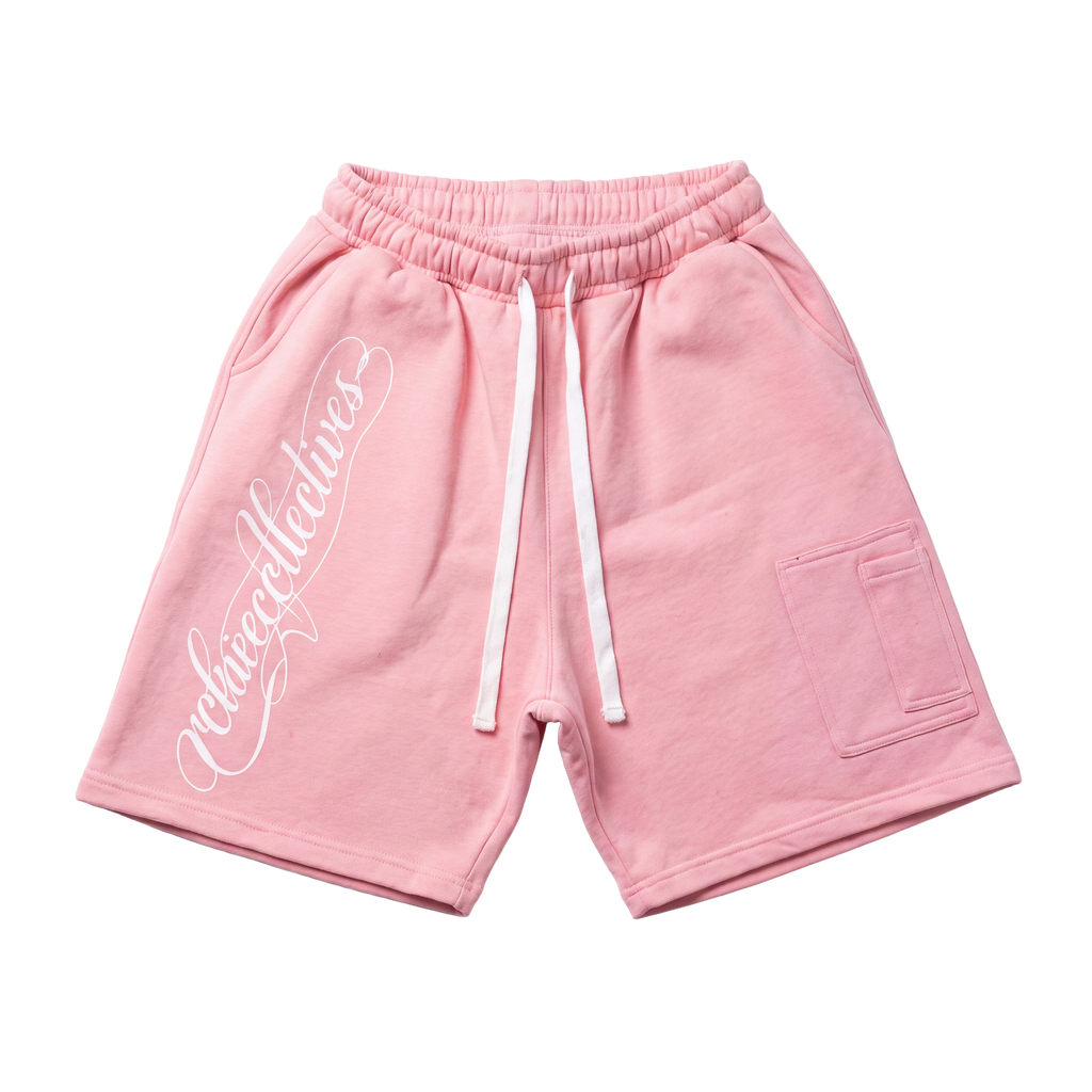 pink printed loose-fit shorts