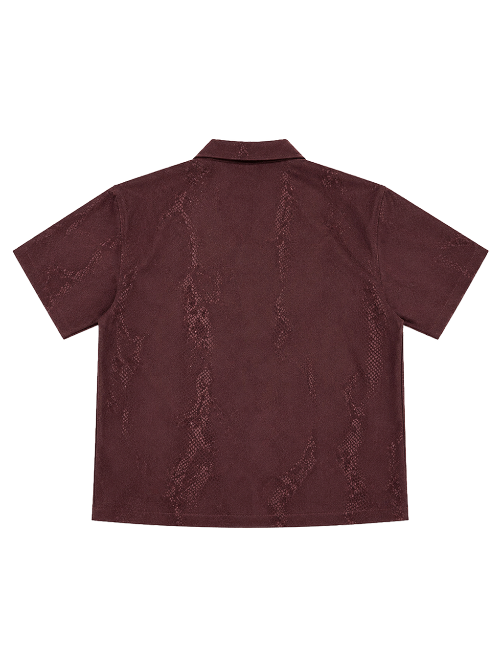 Brown Textured Zip-Up Shirt