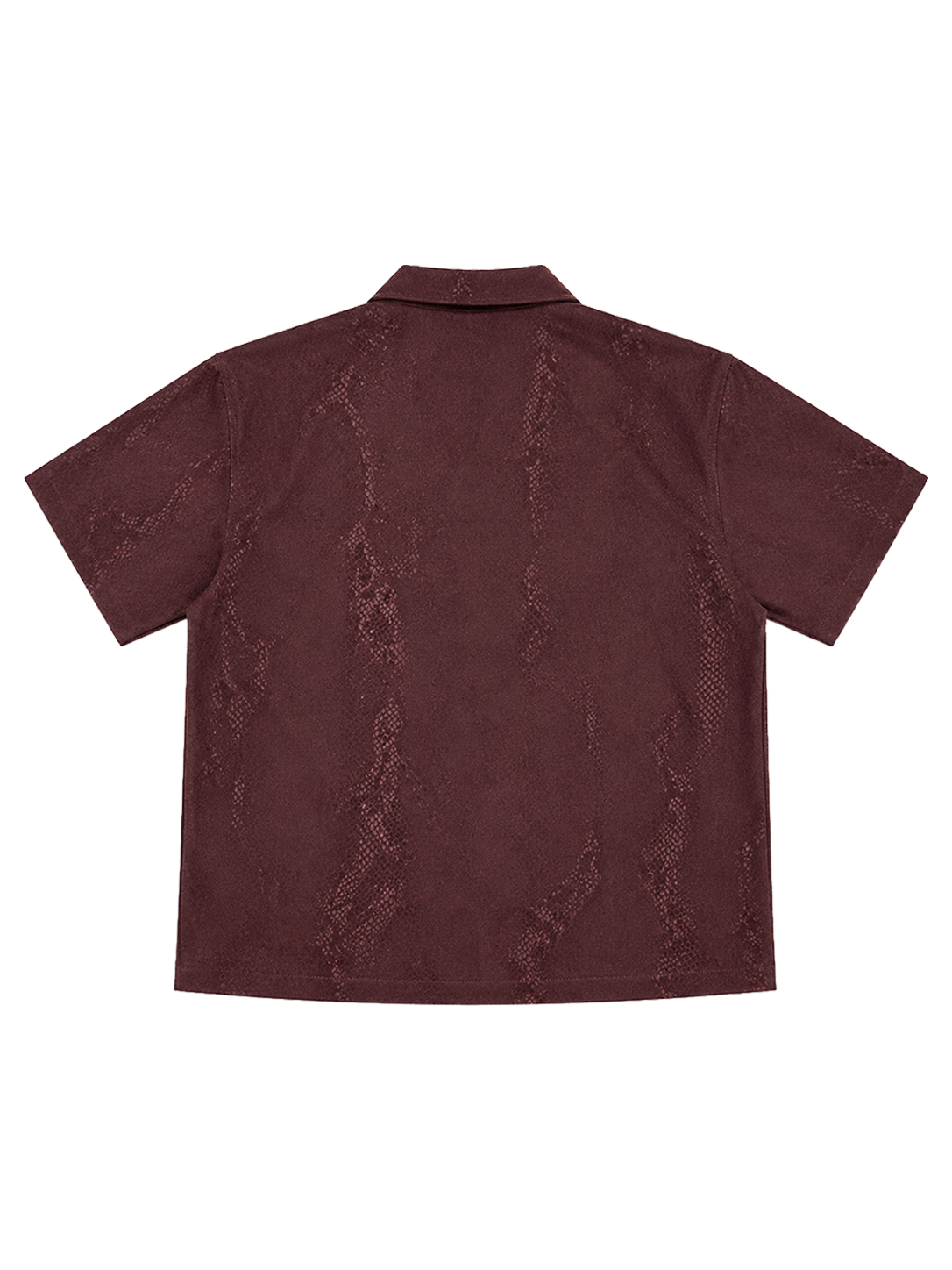 Brown Textured Zip-Up Shirt