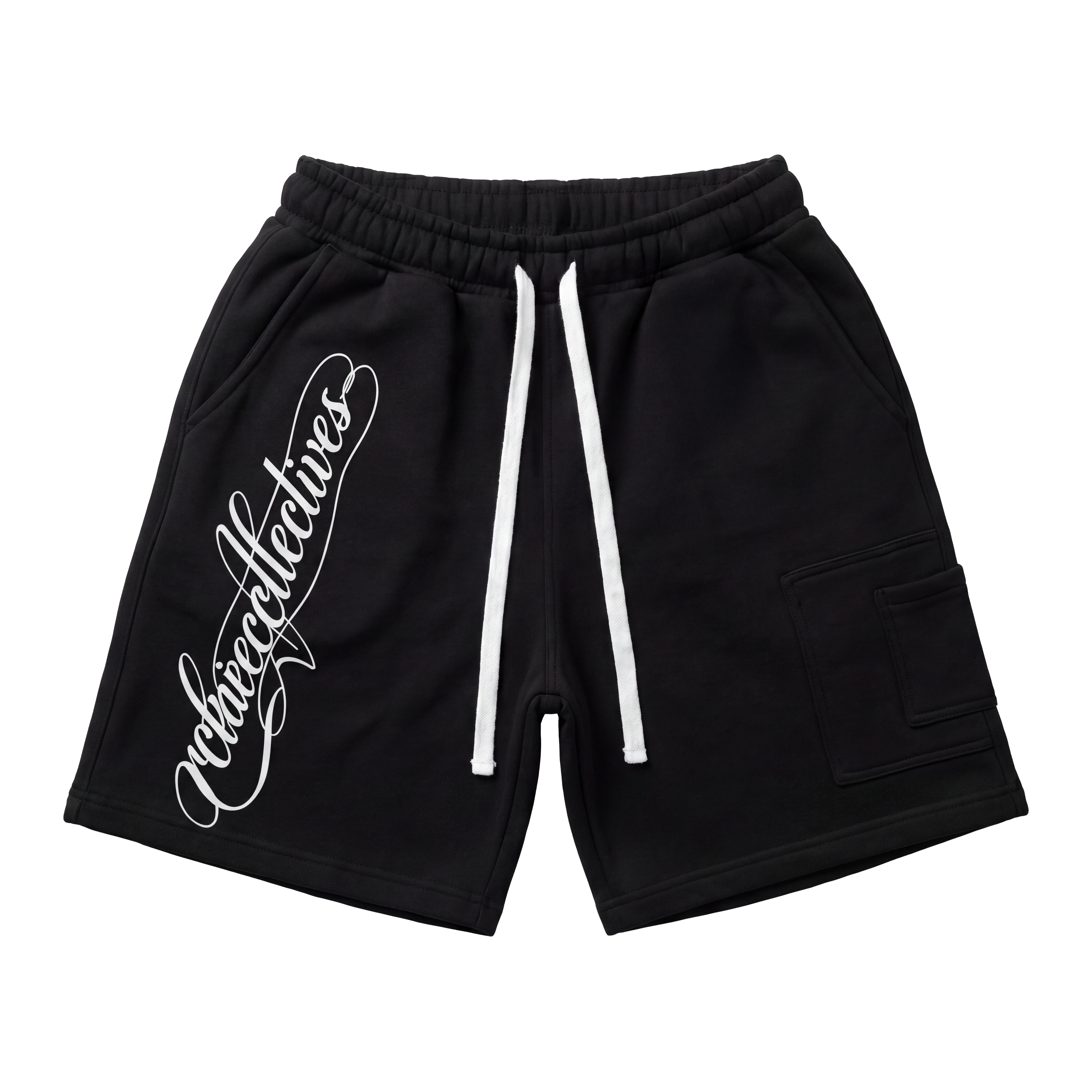 Black printed loose-fit shorts