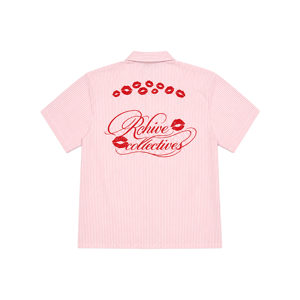 Striped Lip Embroidered Shirt