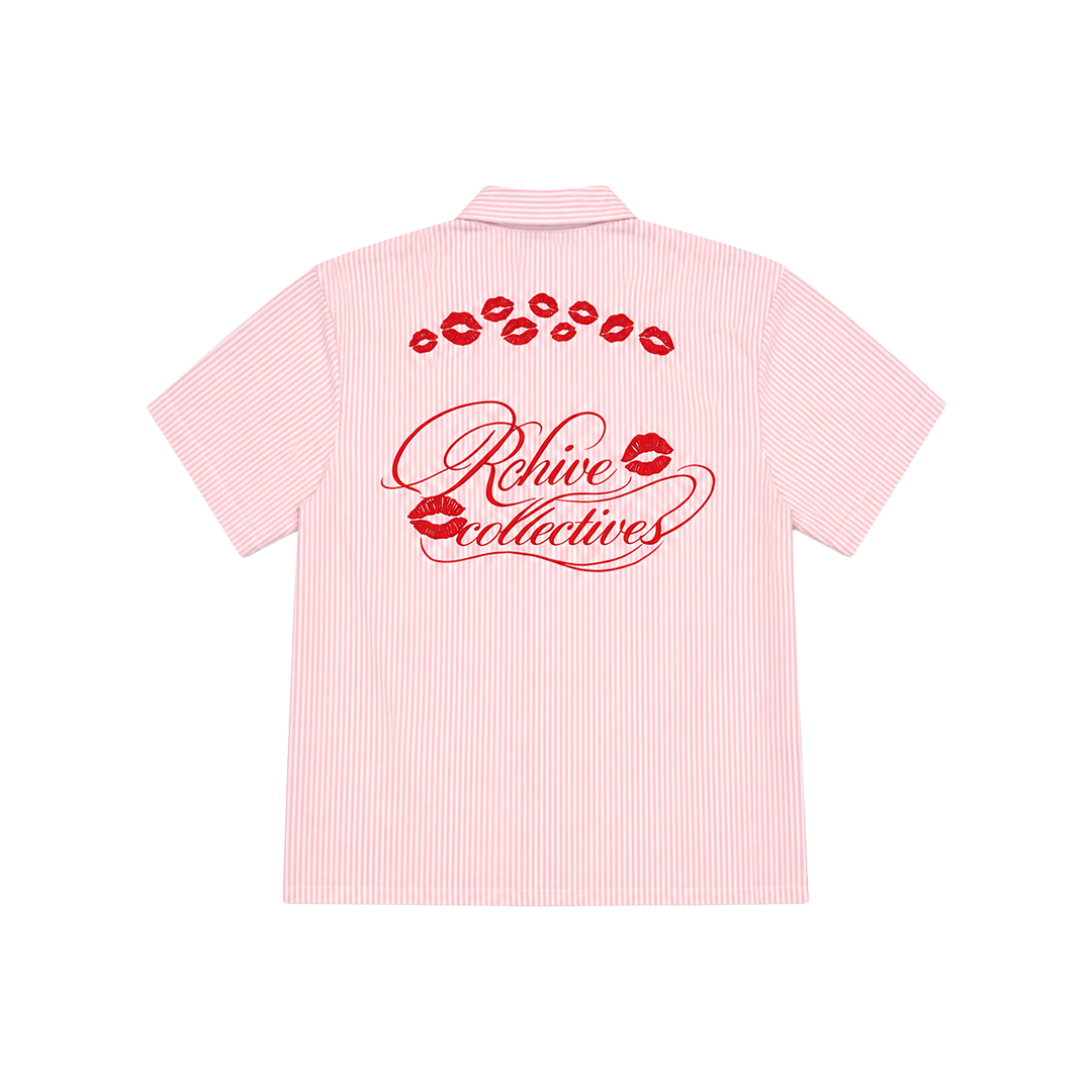 Striped Lip Embroidered Shirt