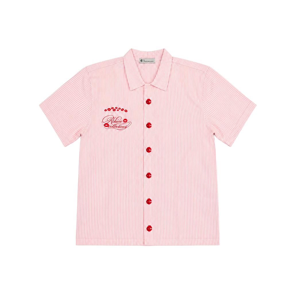 Striped Lip Embroidered Shirt